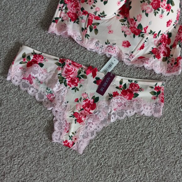 NWT Adore Me Meissa Push Up Set size 34A S pink floral - Picture 7 of 11